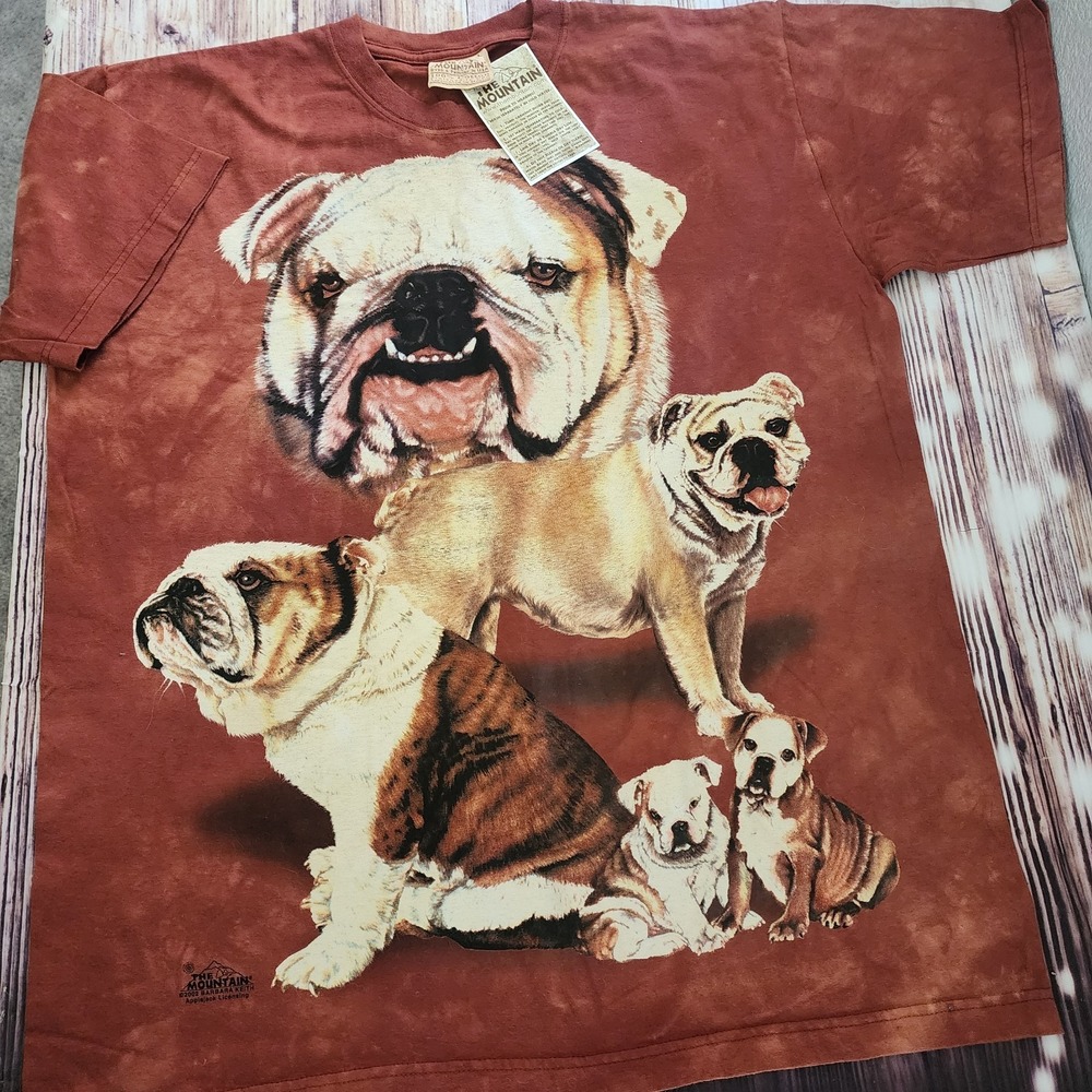 VTG 2002 The Mountain Bulldog T-Shirt L Dog‎ Art Tee Barbara Keith Deadstock USA